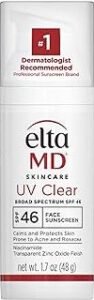 EltaMD UV Clear Face Sunscreen, Oil Free Tinted Sunscreen with Zinc Oxide, Dermatologist Recommended Sunscreen The Best Sun Protection Products