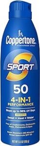 Coppertone SPORT Sunscreen Spray SPF 50, Water Resistant Spray Sunscreen, Broad Spectrum SPF 50 The Best Sun Protection Products